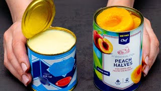 Just mix condensed milk with peaches This dessert is the hit of the season [upl. by Nodnar]