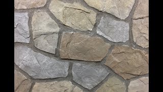 How to do a Hand Carved Flagstone Concrete Overlay Wall Outdoor Kitchen Fireplace or Seat Wall [upl. by Navek]