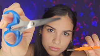 ASMR FAZENDO SUA SOBRANCELHA PRA DORMIR bem realista✂️ [upl. by Meekar]