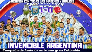 ARGENTINA VUELVE A CORONAR CAMPEÓN DE AMÉRICA VS COLOMBIA LO DE MESSI Y JAMES RESUMEN Y ANÁLISIS [upl. by Emerick]