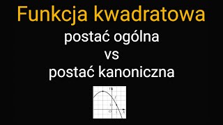 Funkcja kwadratowa postać ogólna vs postać kanoniczna [upl. by Alic]