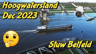 Hoogwater Limburg drone beelden open Stuw BelfeldVenlo [upl. by Llirret604]