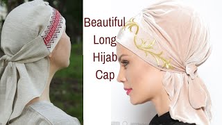 Hijab Cap Cutting And Stitching  Long Hijab Cap  Hijab Cap Cutting  Hijab Inner Cap [upl. by Kahler]