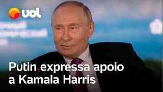 Eleições nos EUA Em tom sarcástico Putin expressa apoio a Kamala Harris [upl. by Gilberto110]