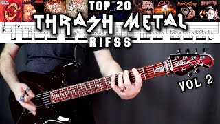 TOP 20 THRASH METAL RIFFS VOL II  WITH TABS [upl. by Tonie522]