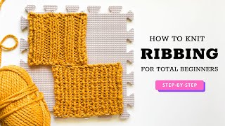 How to Knit RIB STITCH StepbyStep Tutorial for Beginners [upl. by Della]