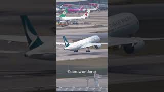 CATHAY PACIFIC A350900 takeoff at Hong Kong Airport shorts aviation cathaypacific a350 takeoff [upl. by Burgener]