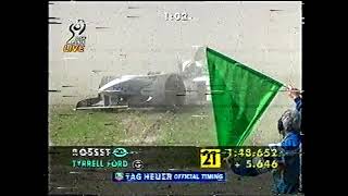 F1 Germany 1998 FP4 Rosset crashes DF1 [upl. by Allevon]