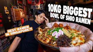 INSANE 10KG RAMEN EATING CHALLENGE  BEST RAMEN IN SINGAPORE  Hidden Ramen Restaurant in the East [upl. by Verena]