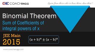 Sum of Coefficients of Integral Powers of x  JEE Main 2015 [upl. by Yonita756]