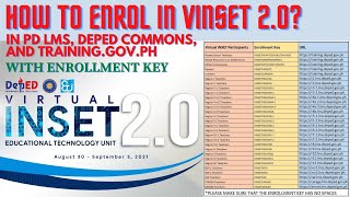 HOW TO ENROL IN VINSET 20 USING PD LMS DEPED COMMONS AND TRAININGGOVPH WITH ENROLLMENT KEY [upl. by Oigile]