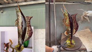 Crafting a Stunning Glass Swordfish A Mesmerizing Journey in the World of Glassmaking  Liulige [upl. by Summers]