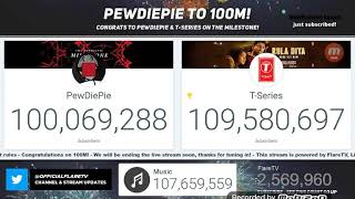 PewDiePie to 100 M PewDiePie vs TSeries By FlareTV [upl. by Phia341]