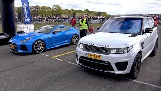 Jaguar FType SVR vs Range Rover Sport SVR  DRAG RACE [upl. by Lehcsreh]