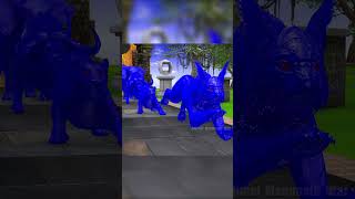 Blue Prehistoric Animals vs Prehistoric Mammals Fight shortvideos cow buffalo animalgame viral [upl. by Abramo]