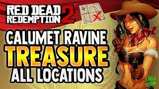 ❌ Red Dead Redemption 2 Online 💰 CALUMET RAVINE Treasure Map Location  All Locations  RDR2 [upl. by Philo]