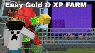 EASY TO BUILT GOLD amp XP FARM  Minecraft Java amp PE [upl. by Assiral698]