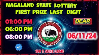 First Prize Last Digit 061124 Nagaland State Lottery Target Number Lottery Sambad Target Number 🎯 [upl. by Clarke519]