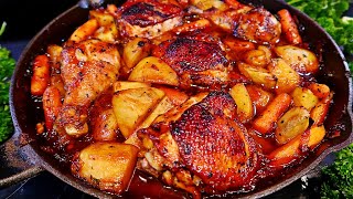 One Pan Honey Garlic Chicken amp Veggies Recipe  Easy Chicken and Potatoes [upl. by Nifares]