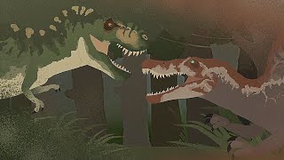 Spinosaurus vs TRex Bull and TRex Buck Recreation [upl. by Aicilev]