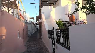 Walking from Firostefani Square to Sunset Hotel Santorini Greece [upl. by Lytsirhc]