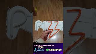 Cartel neón led con texto Pizza para pizzerías en dos colores [upl. by Luttrell349]