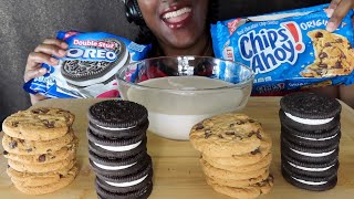 EATING OREOS  CHIPS AHOY COOKIES CRUNCHYWHISPER SOUNDS ASMR MUKBANG [upl. by Veats]