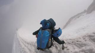 Man nearly falls to death on Aiguille du Midi Arete Chamonix Mont Blanc [upl. by Eixor356]