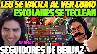 😂 DE RISAS 😂 LEOSTYLE SE VACILA AL VER COMO ESCOLARES SEGUIDORES DE BENJAZ SE TECLEAN 🤣 [upl. by Finnegan]