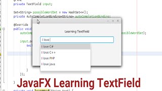 JavaFX with ControlsFX 3  Smart Learning TextFields [upl. by Enelyahs]