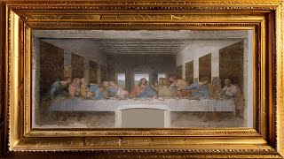 The Last Supper by Leonardo Da Vinci  Gold Frame  TV wallpaper Art  TV Screensaver Art  2HRS [upl. by Marba]