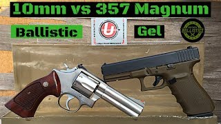 10mm vs 357 Magnum vs Ballistic Gel [upl. by Buatti663]