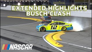 Chase Elliott amp Ryan Blaney tangle on final lap Kyle Busch wins Busch Clash  Extended Highlights [upl. by Aronle]