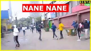 Running Battles in Nairobi CBD as Police disrupt NaneNane Protesters amidst Gen Z Maandamano Kenya [upl. by Danas]