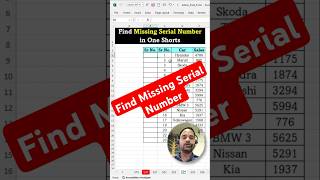 Find Missing Serial Number in One Click  Find Missing Number  Missing Number Find in Excel tips [upl. by Lakin749]