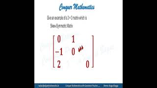 Example of a SkewSymmetric Matrix  Matrices  Class 12 Mathematics Support Material DoE [upl. by Thorndike723]