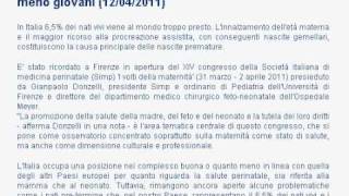 Simp prematuro 65 nati italiani a causa di mamme meno giovani [upl. by Imas]