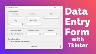 Tkinter Data Entry Form tutorial for beginners  Python GUI project responsive layout [upl. by Dorry454]