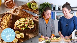 Apollonia Poilânes Avocado Tartines  Genius Recipes [upl. by Mailand]