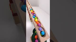 marble Run Race ASMR 140 Wooden Wave Course Colorful Marbles marblerun marblerunrace asmr [upl. by Magdala]