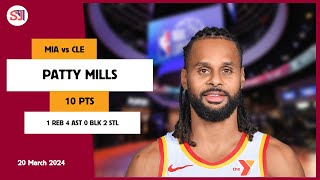 PATTY MILLS 10 PTS 1 REB 4 AST 0 BLK 2 STL vs CLE  20232024 MIA  Player Full Highlights [upl. by Shipman]