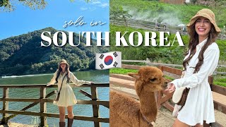 SOLO in SOUTH KOREA VLOG 🇰🇷 nami island alpaca world amp garden of morning calm [upl. by Einnok]