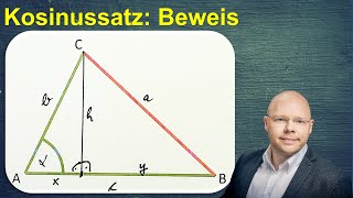 Beweis Kosinussatz  einfach und einleuchtend erklärt [upl. by Yelwah]