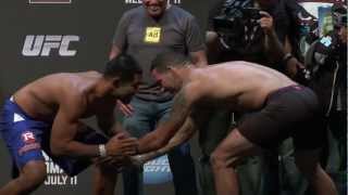 UFC Munoz vs Weidman Staredown [upl. by Anyahs]