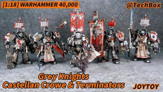 Joytoy Warhammer 40K Grey Knights  Castellan Crowe amp Terminators 118 scale action figure [upl. by Gatian953]