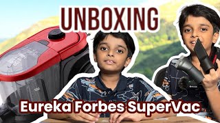 Unboxing the Eureka Forbes Super Vac High Suction Power Bagless Vacuum Cleaner for Home Use [upl. by Egan93]