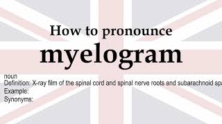 How to pronounce myelogram  meaning [upl. by Llejk]