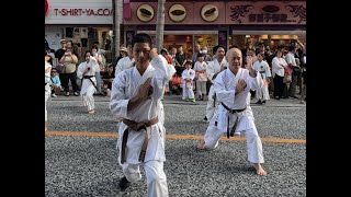 Karate Team Kata Demonstration on Kokusai Street [upl. by Dranel]