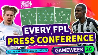 🚨 FPL TEAM NEWS GW26  Neale  ElFozzie  Fantasy Premier League Tips 202324 [upl. by Regdirb]