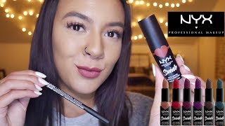 NEW NYX SUEDE MATTE LIPSTICK REVIEW 24 SHADES [upl. by Anoid]